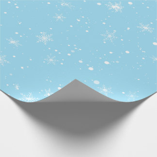 Papel De Regalo Navidades de copo blanco de invierno celebran ciel