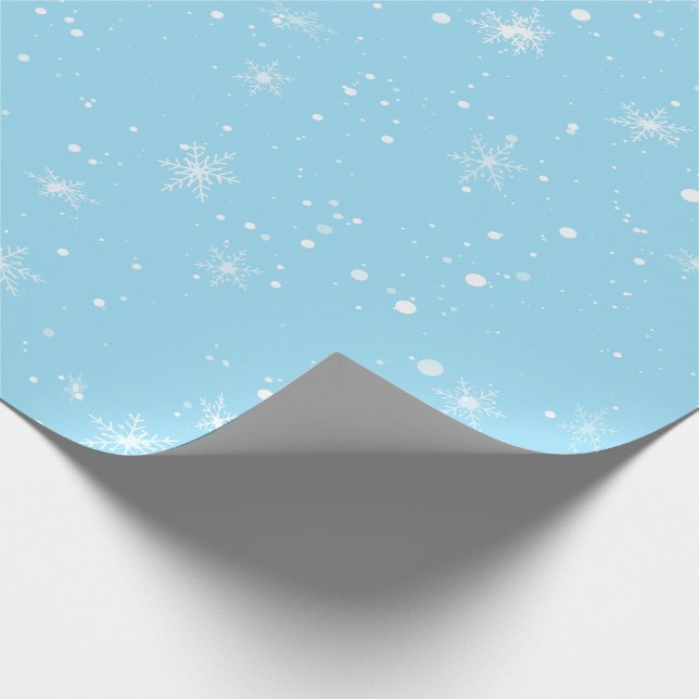 Papel De Regalo Navidades de copo blanco de invierno celebran ciel (Esquina)