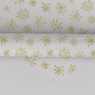 Papel De Regalo Navidades de copo de nieve de oro