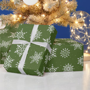 Papel De Regalo Navidades de copo de nieve en invierno moderno fer
