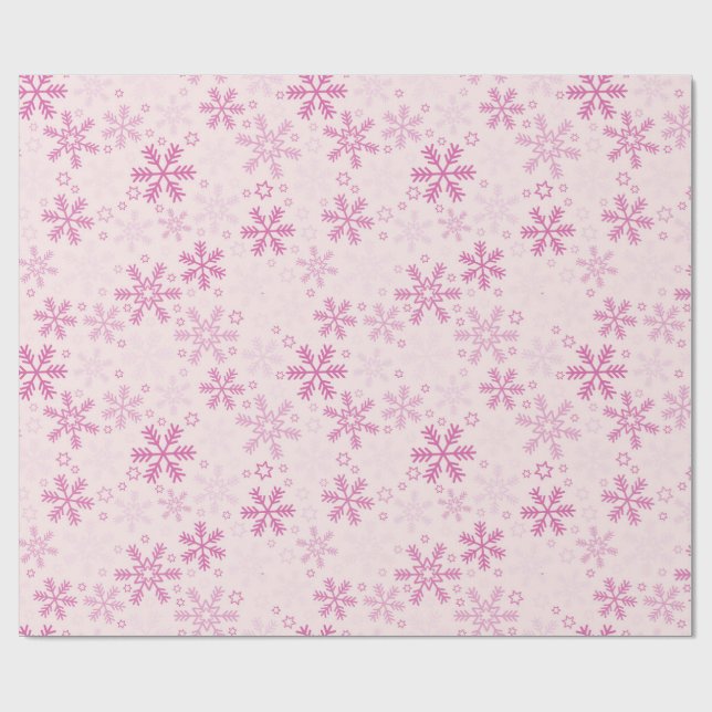 Papel De Regalo Navidades de copo de nieve rosa pastel (Superficie plana)