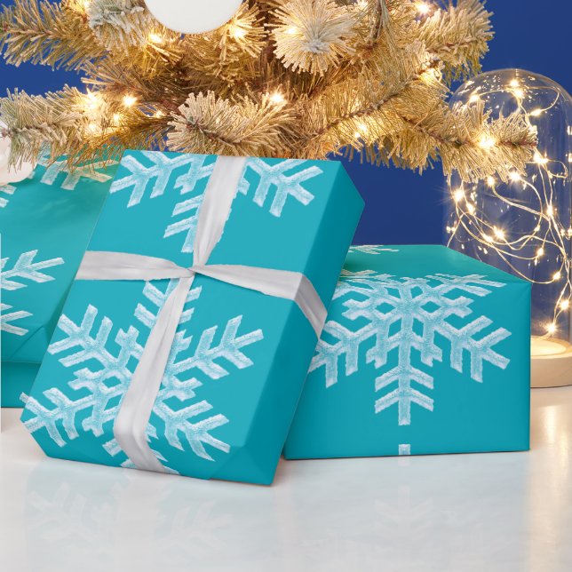 Papel De Regalo Navidades de copos de nieve congelados de helado V (Vacaciones)