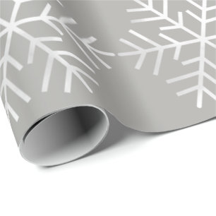 Papel De Regalo Navidades de copos de nieve feriado Gris blanco gr