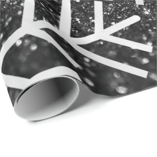 Papel De Regalo Navidades de copos de nieve festejan Purpurina bla