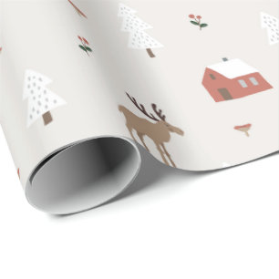 Papel De Regalo Navidades de Cottagecore Winter Woodland
