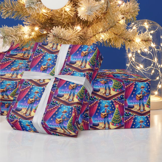 Papel De Regalo Navidades de Cowboy Country Singer (Vacaciones)
