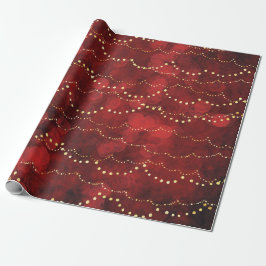 Papel De Regalo Navidades de Crimson and Gold Fairy Lights