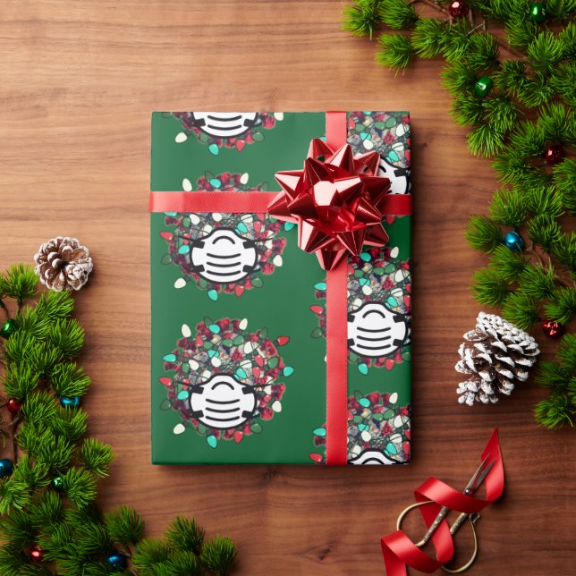 Papel De Regalo Navidades de cuarentena decorados Máscara de patóg (Regalo de vacaciones)