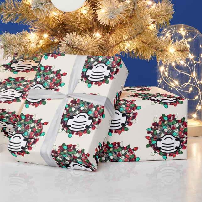 Papel De Regalo Navidades de cuarentena decorados Máscara de patóg (Vacaciones)