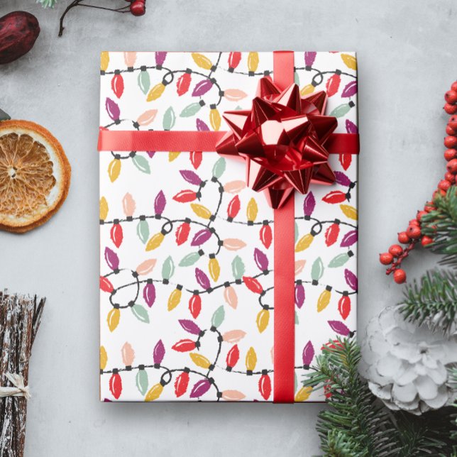 Papel De Regalo Navidades de cuerda ligera con bombillas de moda a (Subido por el creador)