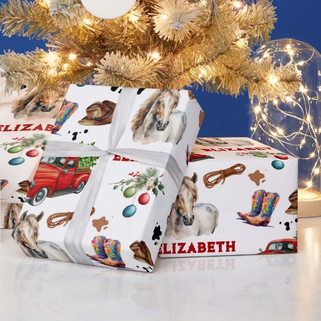 Papel De Regalo Navidades de cumpleaños de caballos Nova (Vacaciones)