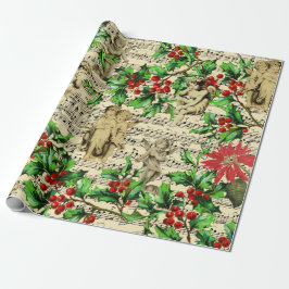 Papel De Regalo Navidades de Cute Festive Vintage Angel Cherubs Ho