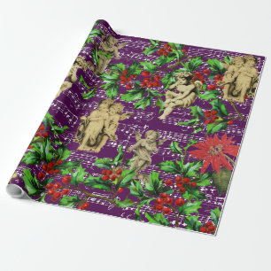 Papel De Regalo Navidades de Cute Festive Vintage Angel Cherubs Ho