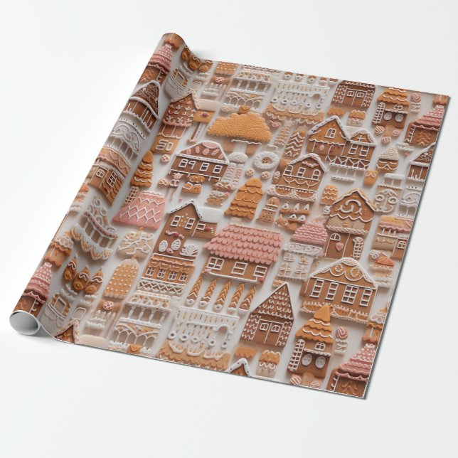 Papel De Regalo Navidades de Cute Gingerbread (Desenrollado)