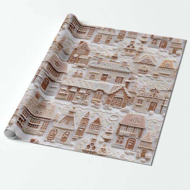 Papel De Regalo Navidades de Cute Gingerbread (Desenrollado)