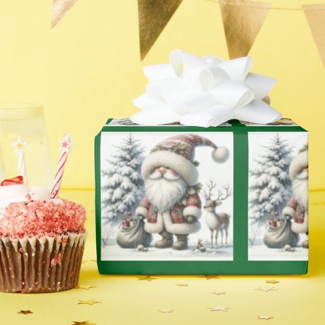 Papel De Regalo Navidades de Cute Gnome Santa (Fiesta de cumpleaños )