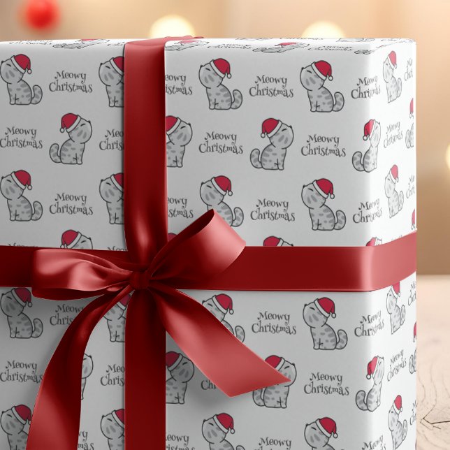Papel De Regalo Navidades de Cute Meowy Santa Cats (Subido por el creador)