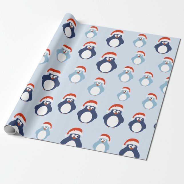 Papel De Regalo Navidades de Cute Penguins (Desenrollado)
