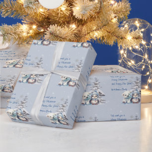 Papel De Regalo Navidades de Cute Polar y Pingüino del Polo Norte