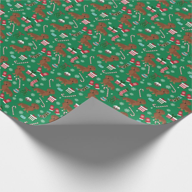 Papel De Regalo navidades de Dachshund mascota de perro (Esquina)