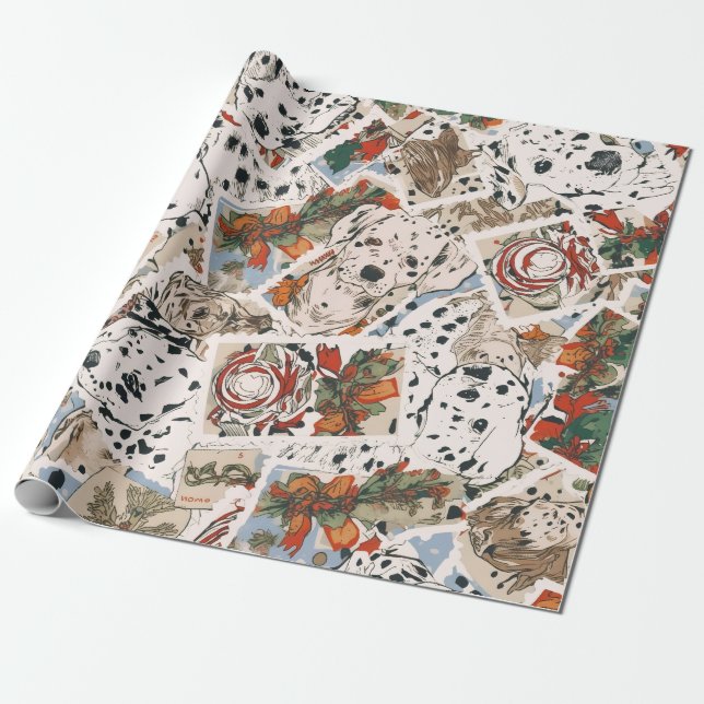 Papel De Regalo Navidades de Dalmacia (Desenrollado)