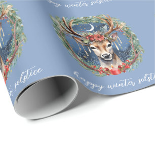 Papel De Regalo Navidades de Deer Wreath Yule en vacaciones de inv