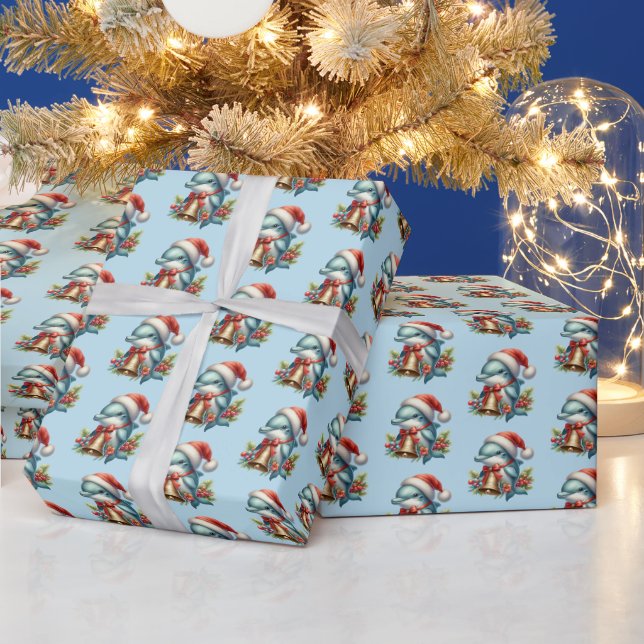 Papel De Regalo Navidades de delfines de playa con baldosas (Vacaciones)