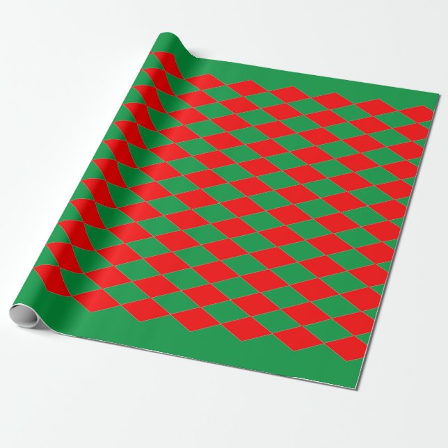 Papel De Regalo NAVIDADES DE DIAMANTES ROJOS Y VERDES ENVOLVER pap (Desenrollado)