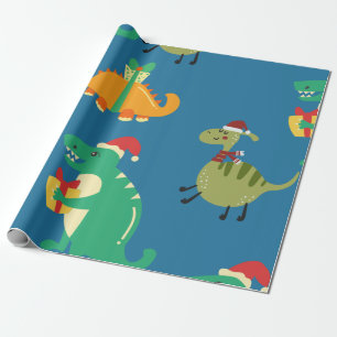 Papel De Regalo Navidades de dinosaurios