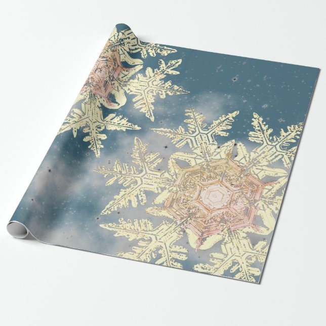 Papel De Regalo Navidades DE DISEÑO WILSON BENTLEY SNOWFLAKE (Desenrollado)