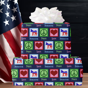 Papel De Regalo Navidades de Donkey Demócratas por la Paz