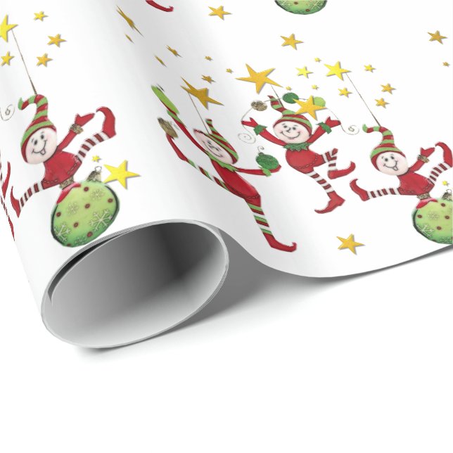 Papel De Regalo Navidades de Elves festivos (Esquina del rollo)