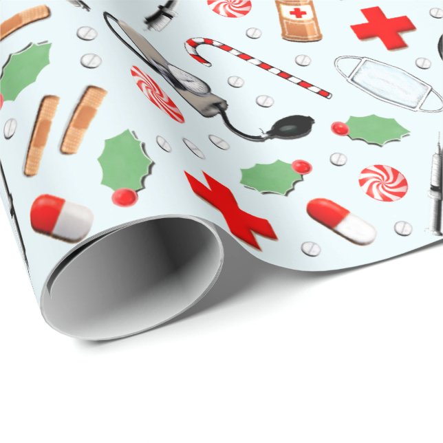 Papel De Regalo Navidades de enfermería (Esquina del rollo)