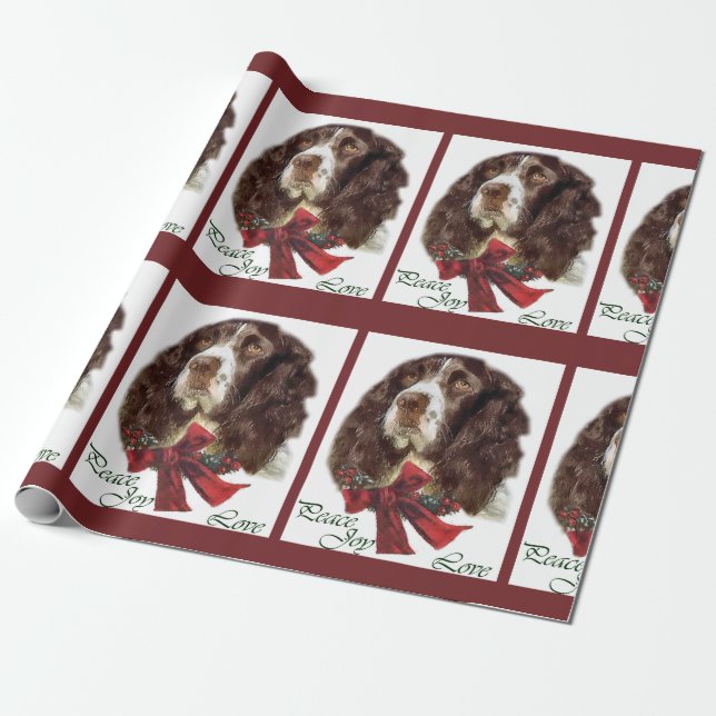 Papel De Regalo Navidades de English Springer Spaniel (Desenrollado)