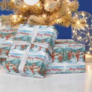 Papel De Regalo Navidades de esquí Siamese CatLovers vacaciones de