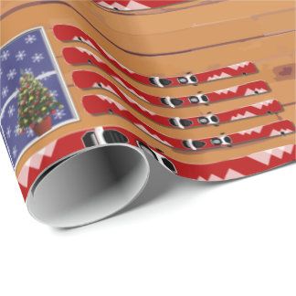 Papel De Regalo Navidades de esquís de bandera de Estados Unidos (