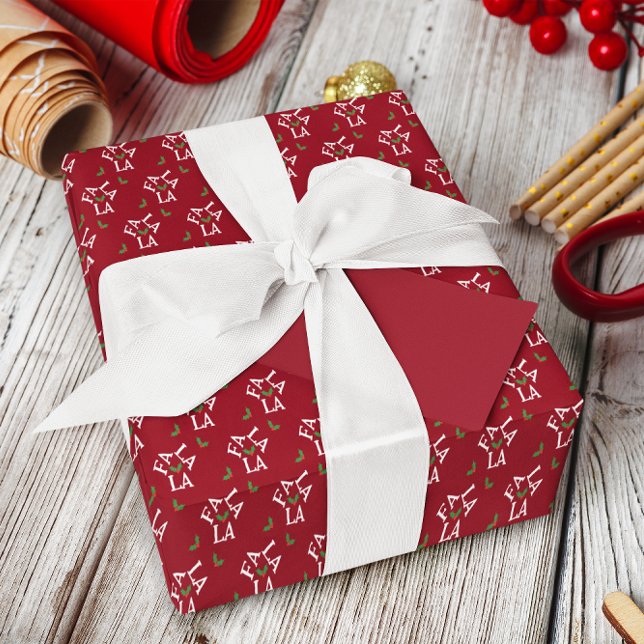 Papel De Regalo Navidades de Fa La Festive Holly (Subido por el creador)
