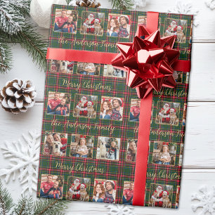 Papel De Regalo Navidades de familia Personalizado de oro 6 Collag