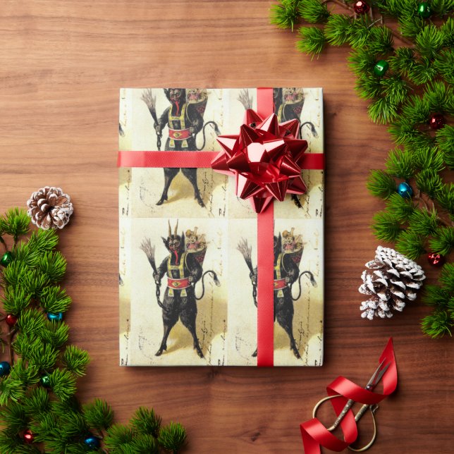 Papel De Regalo Navidades de feriado malvados Krampus Scary Demon (Regalo de vacaciones)