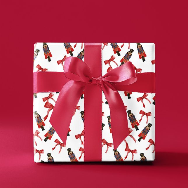 Papel De Regalo Navidades de Festividades de la Nutcracker Red Bow (Subido por el creador)