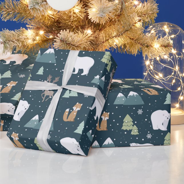 Papel De Regalo Navidades de fiestas de tierras de labranza (Vacaciones)