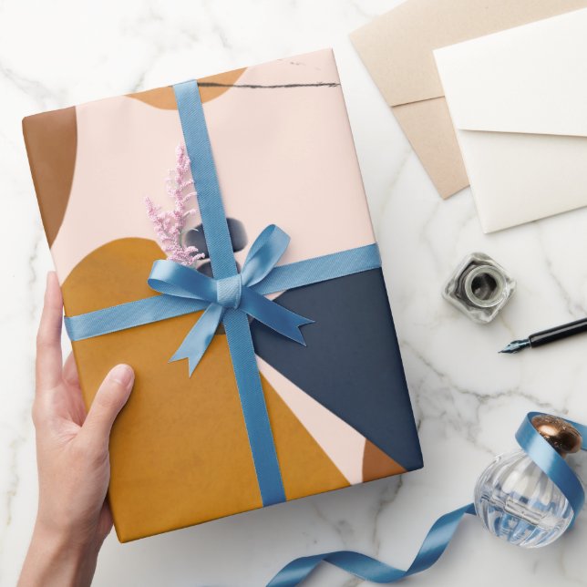 Papel De Regalo Navidades de formas pintadas abstractas y modernas (Regalar)