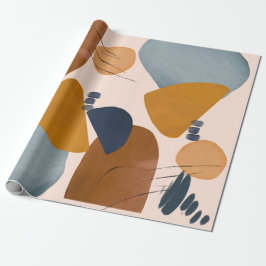 Papel De Regalo Navidades de formas pintadas abstractas y modernas