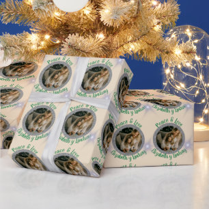 Papel De Regalo Navidades de fotografía de plata redonda y crema d