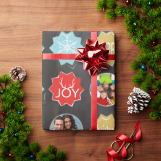 Papel De Regalo Navidades de fotografía familiares de Chalkboard