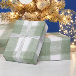 Papel De Regalo Navidades de fotografía Green Gingham Plaid Waterc
