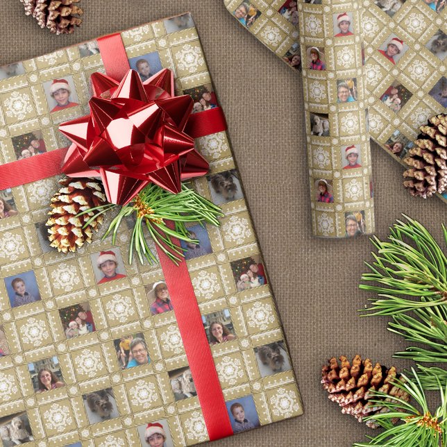 Papel De Regalo Navidades de fotografía Personalizado Lace Snowfla (Subido por el creador)