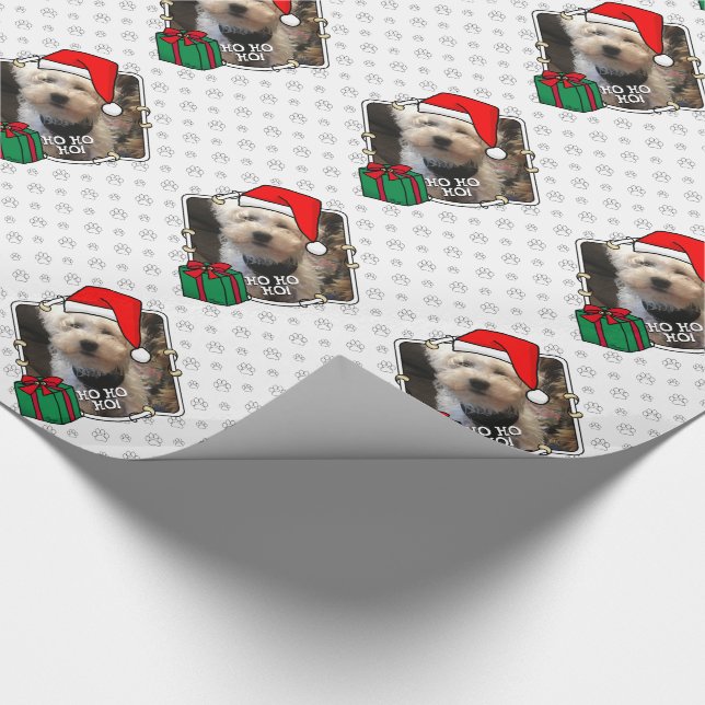 Papel De Regalo Navidades de fotografía personalizado Santa Hat Ma (Esquina)
