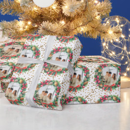 Papel De Regalo Navidades de fotografía personalizados Wreath Snow