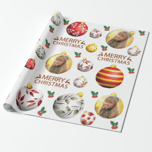 Papel De Regalo Navidades de fotografía personalizar-Patrón de orn